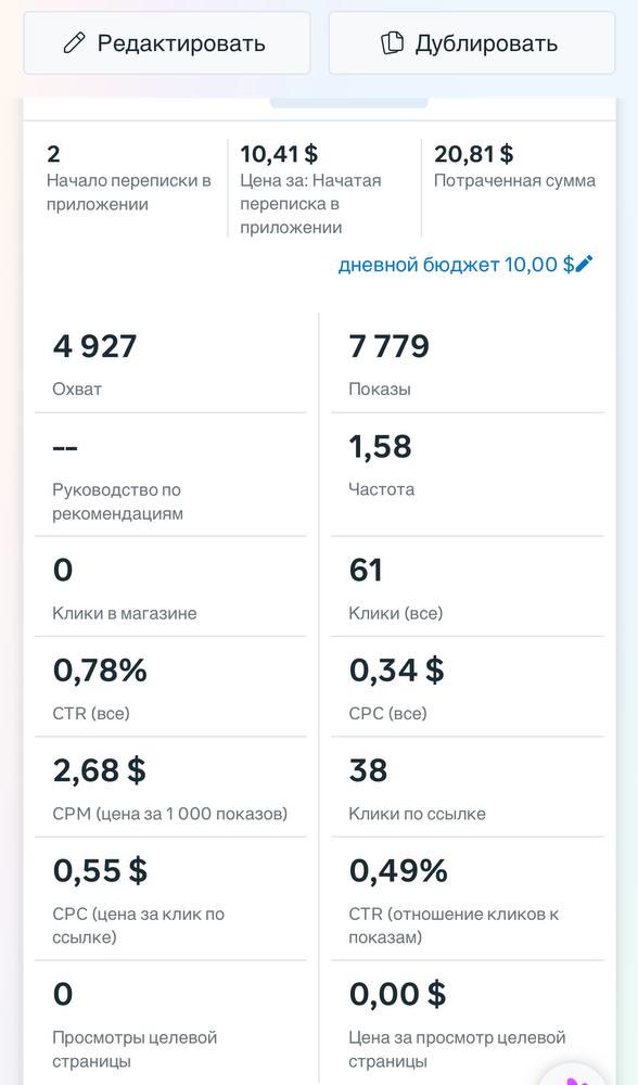 Скрін рекламного кабінету
